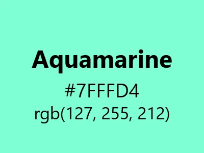 Visual example of aquamarine color with its vibrant, gemstone-inspired appearance