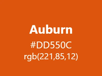 Visual example of Auburn orange color with its rich, collegiate appearance