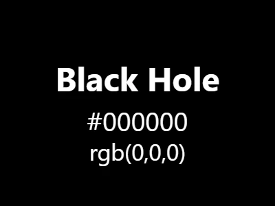 Visual example of black hole color representing the ultimate, absolute darkness of cosmic phenomena