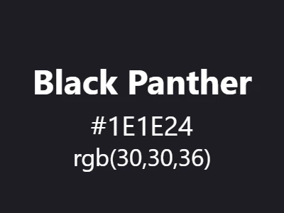 Visual example of black panther color with its powerful, mysterious black appearance with subtle blue-violet undertones