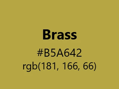 Visual example of brass color with its warm, metallic appearance