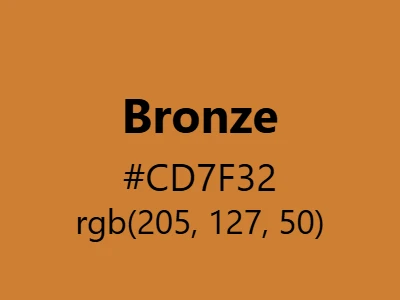 Visual example of bronze color with its rich, metallic appearance