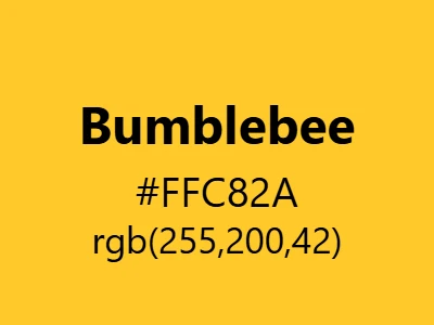 Visual example of bumblebee color with its vibrant, energetic appearance