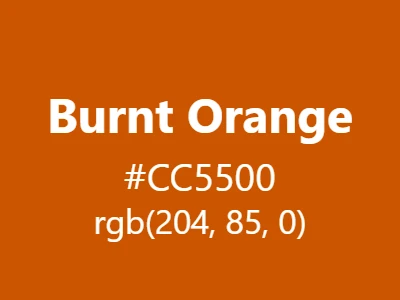 Visual example of burnt orange color with its deep, earthy appearance