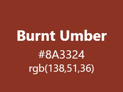 Visual example of burnt umber color with its warm, reddish-brown appearance