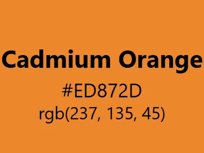 Visual example of cadmium orange color with its intense, opaque appearance