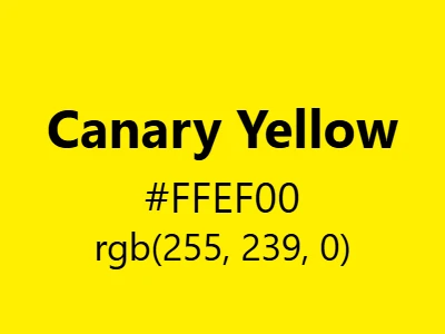 Canary Yellow Color Code: HEX Code & RGB Code Values | Color Code Palette