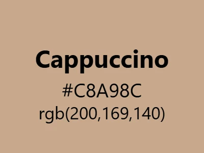 Visual example of cappuccino color with its warm, creamy appearance