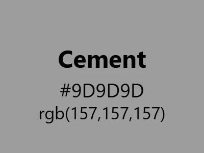 Visual example of cement color with its industrial, medium gray appearance
