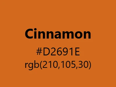 Visual example of cinnamon color with its warm, spicy appearance