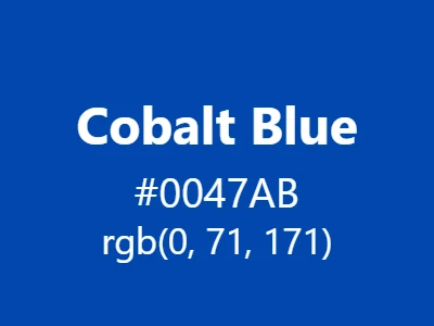 Visual example of cobalt blue color with its vibrant, intense appearance