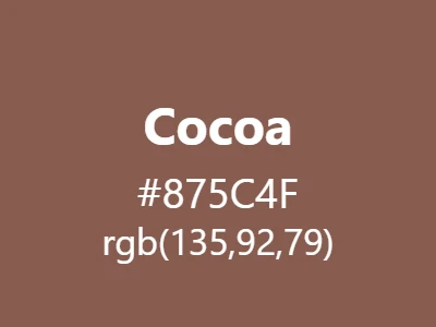 Visual example of cocoa color with its deep, earthy appearance