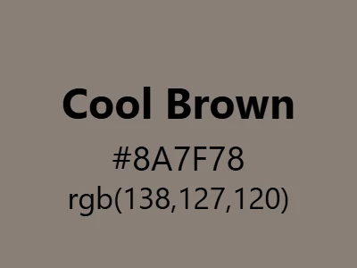 Visual example of cool brown color with its sophisticated, neutral appearance