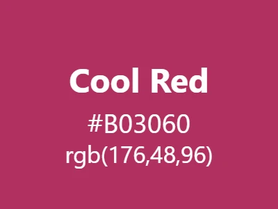 Visual example of cool red color with its sophisticated, blue-toned appearance