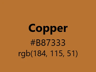 Visual example of copper color with its warm, metallic appearance