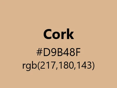 Visual example of cork color with its warm, natural appearance