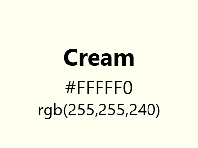 Visual example of cream color with its soft, elegant appearance