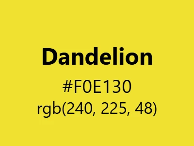 Visual example of dandelion color with its bright, cheerful appearance