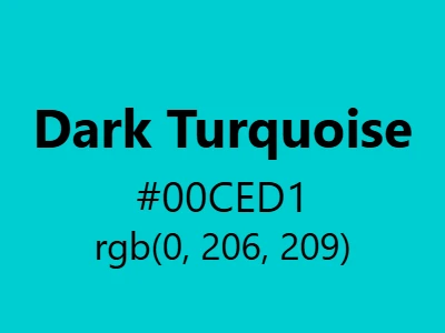 Visual example of dark turquoise color with its deep, sophisticated appearance