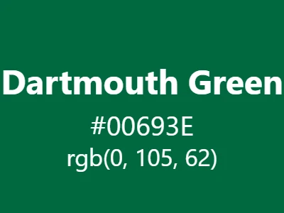 Visual example of Dartmouth green color with its academic, traditional appearance