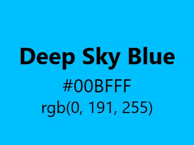 Visual example of deep sky blue color with its vibrant, intense appearance