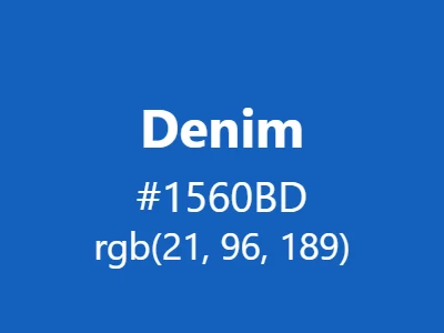 Visual example of denim color with its classic, versatile appearance