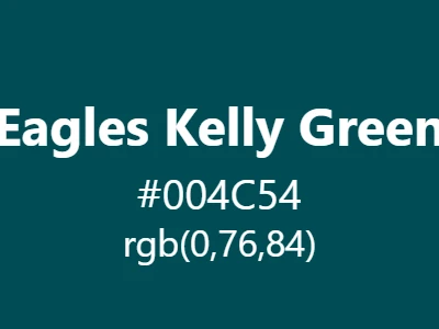 Visual example of Philadelphia Eagles Kelly green color