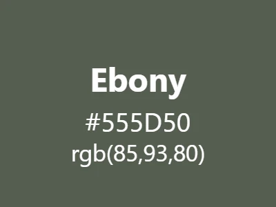 Visual example of ebony color with its deep, greenish-black appearance