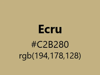 Visual example of ecru color with its natural, unbleached appearance