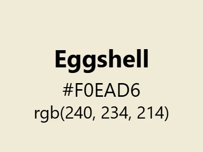 Visual example of eggshell color with its soft, warm appearance