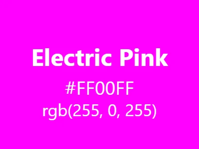 Visual example of electric pink color with its vibrant, high-energy appearance that crackles with electricity