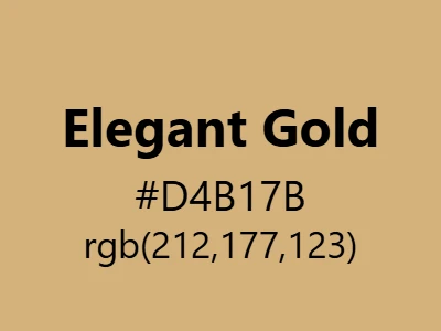 Visual example of elegant gold color with its sophisticated, refined appearance