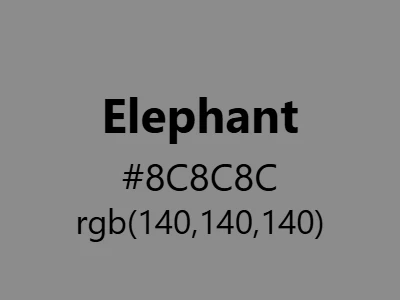 Visual example of elephant color with its warm, natural medium grey appearance