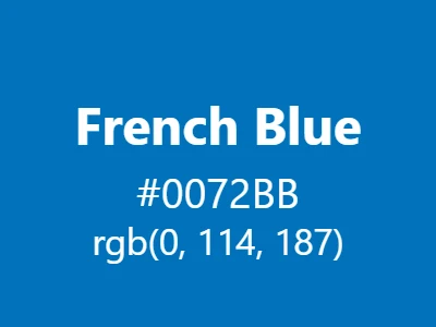 Visual example of French Blue color with its elegant, sophisticated appearance