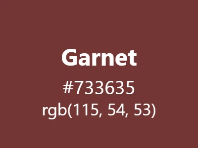 Visual example of garnet color with its deep, jewel-toned appearance