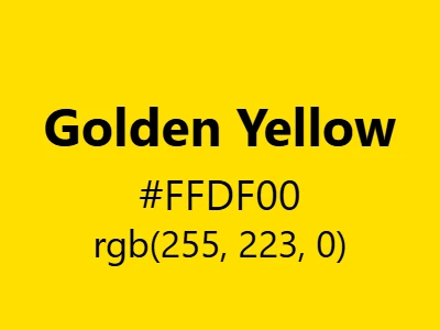 Golden Yellow Color Code: HEX Code & RGB Code Values | Color Code Palette