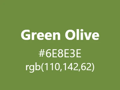 Visual example of green olive color with its natural, earthy appearance