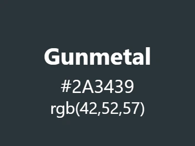 Visual example of gunmetal color with its industrial, dark blue-grey appearance