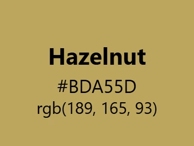 Visual example of hazelnut color with its warm, golden-brown appearance