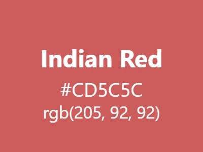 Visual example of Indian red color with its warm, earthy appearance