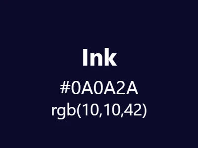 Visual example of ink color with its deep, blue-black appearance