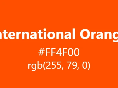 Visual example of international orange color with its vibrant, safety-oriented appearance