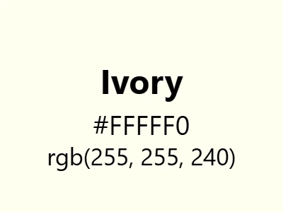 Visual example of ivory color with its elegant, warm white appearance