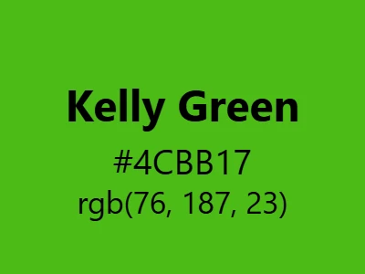 Visual example of Kelly green color with its vibrant, energetic appearance