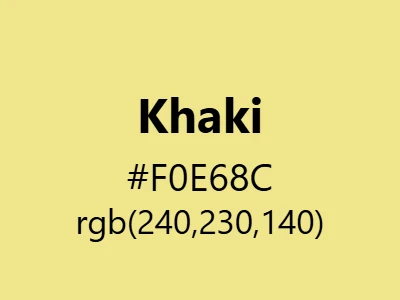 Visual example of khaki color with its versatile, earthy appearance