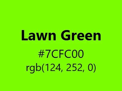 Visual example of lawn green color with its vibrant, fresh appearance