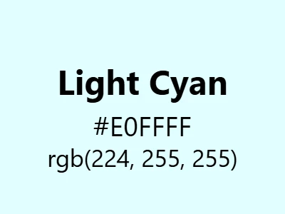 Visual example of light cyan color with its soft, ethereal appearance