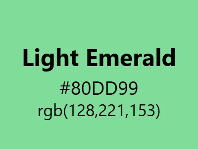 Visual example of light emerald color with its fresh, gemstone-inspired appearance