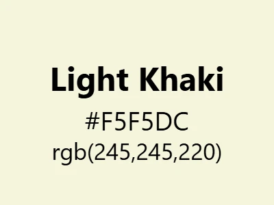 Visual example of light khaki color with its soft, versatile appearance