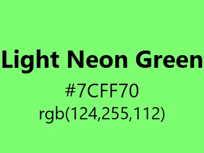 Visual example of light neon green color with its soft, glowing appearance